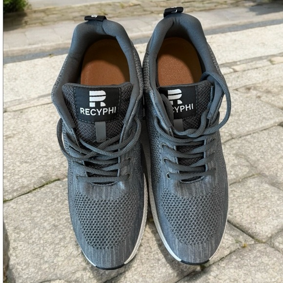 Recyphi Men's Gray Elevator Sneakers - Picture 1 of 4